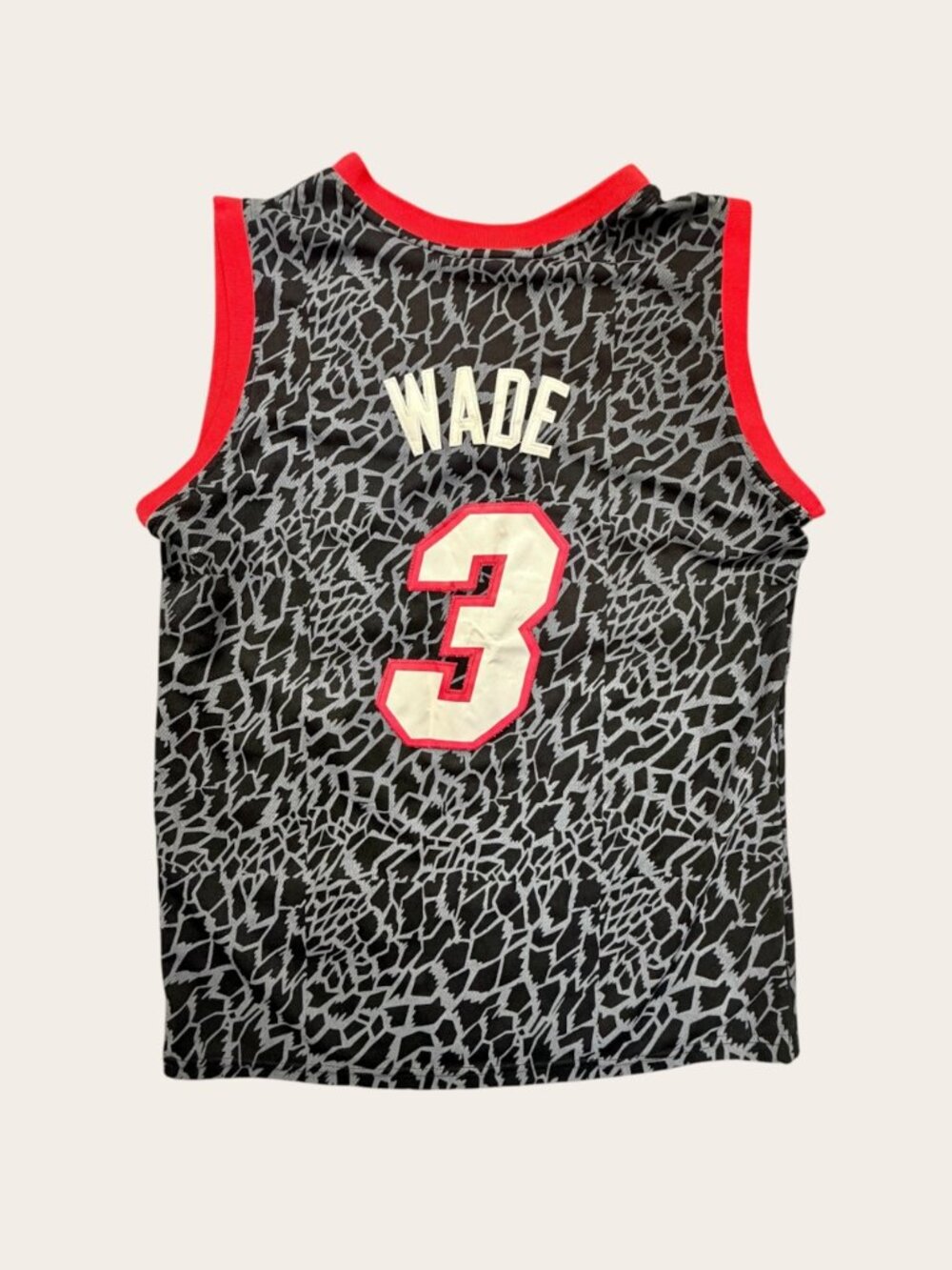 ADIDAS NBA Basketball Dwayne Wade #3 Miami Heat Jersey  Small Elephant Pattern